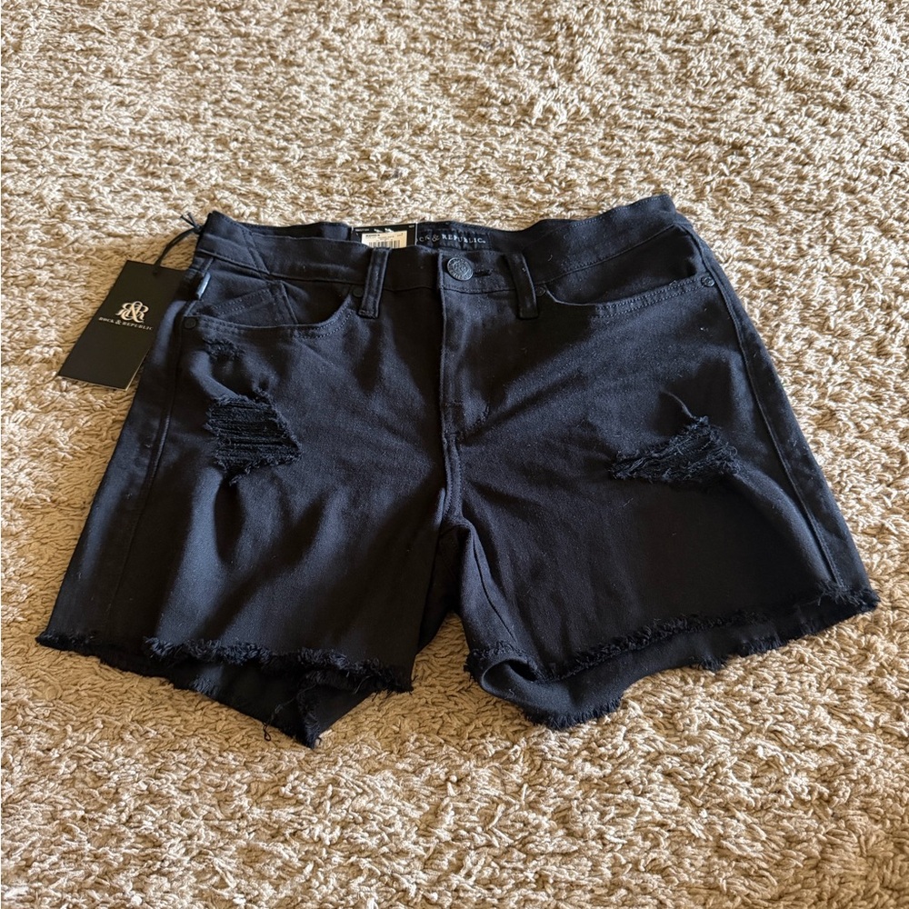 Kohl's Black Ripped Jean Shorts